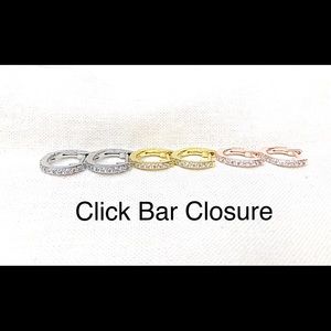 CZ 15mm Sterling, Gold, Rose Gold Huggies, 💥Best Seller💥 Perfect Size‼️ NWT